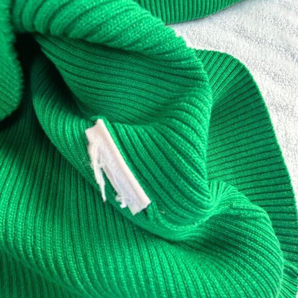 Nanette Lepore Womens Ribbed Embellished Sweater Size Large Green Short Sleeve - Picture 4 of 8